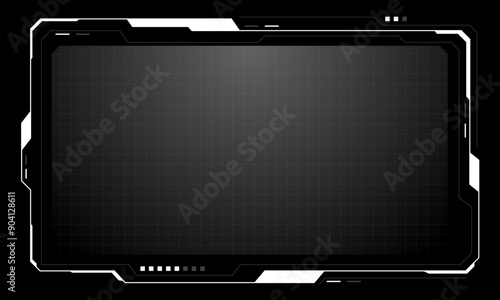 HUD frames white grey user interface elements design modern technology futuristic control panel screen digital hologram window gaming menu touching cyber monitor set on black background vector