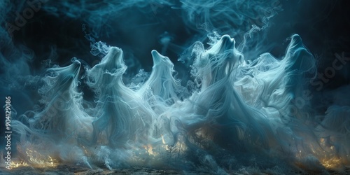 Wallpaper Mural Smoke from a crackling bonfire morphs into fantastical creatures dancing in the air Torontodigital.ca