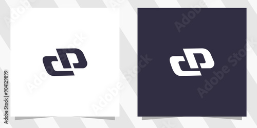 letter cp pc logo design vector