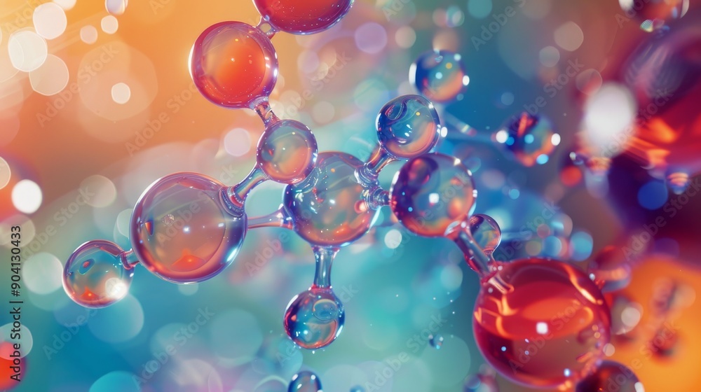 Abstract colorful molecular structure with vibrant background. Abstract colorful molecular structure with vibrant background.
