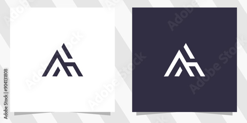 letter mh hm logo design vector
