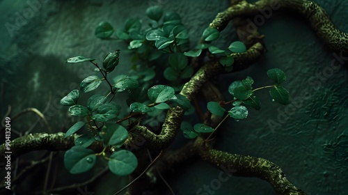 Wallpaper Mural Enchanting Moss-Covered Tree Branches in Lush Forest Undergrowth Torontodigital.ca