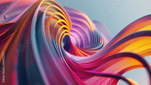 Abstract swirl of vibrant colors creates a dynamic, mesmerizing pattern. Perfect for modern, tech, or design concepts.