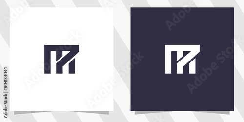 letter mp pm logo design vector
