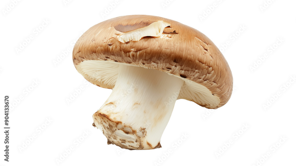 Fototapeta premium Fresh Brown Mushroom on Transparent Background