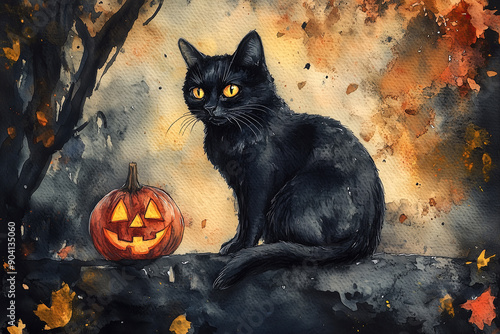 halloween background with pumpkin