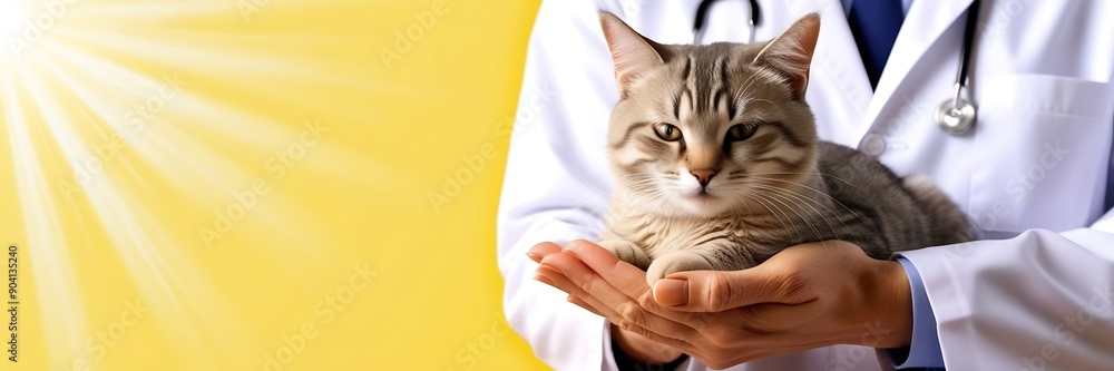 cat on doctor hand cat on doctor hand