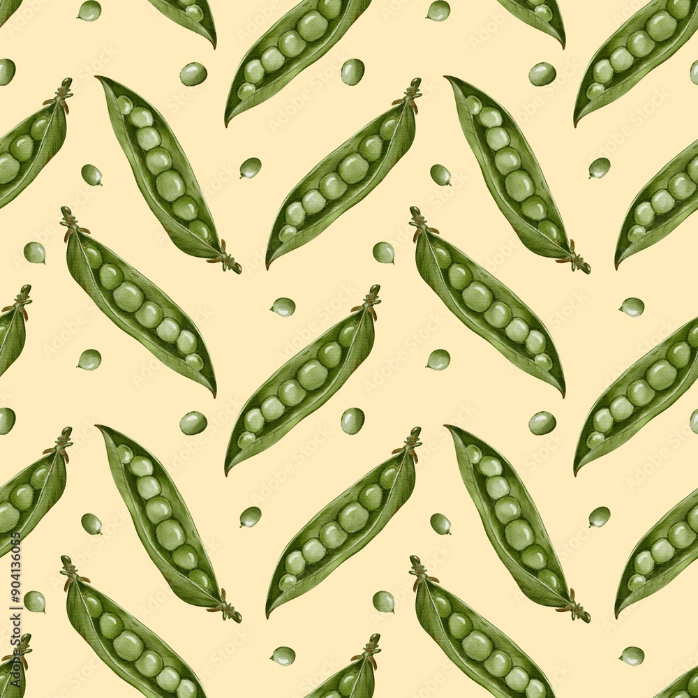 Seamless pattern with cute green peas illustrations, green peas pattern, green peas fabric design, peas illustration Seamless pattern with cute green peas illustrations, green peas pattern, green peas fabric design, peas illustration