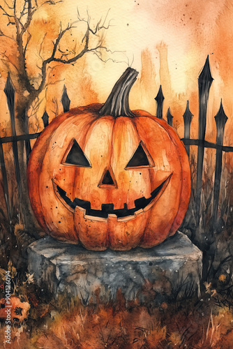 halloween background with pumpkin