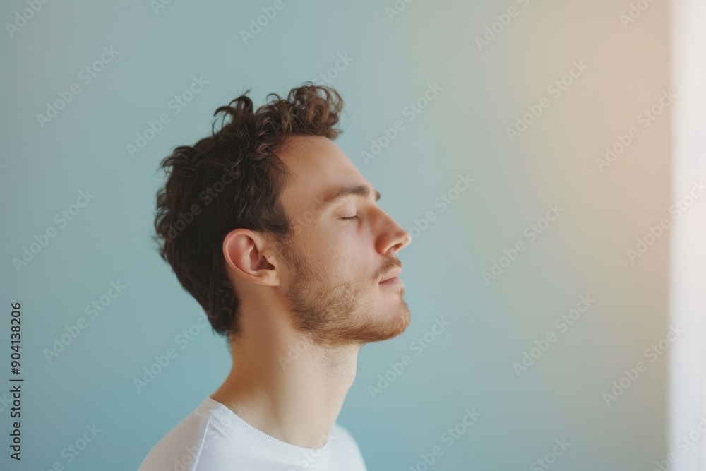 Contemplative Man with Mental Health Issues Staring at the Floor in Depression Contemplative Man with Mental Health Issues Staring at the Floor in Depression