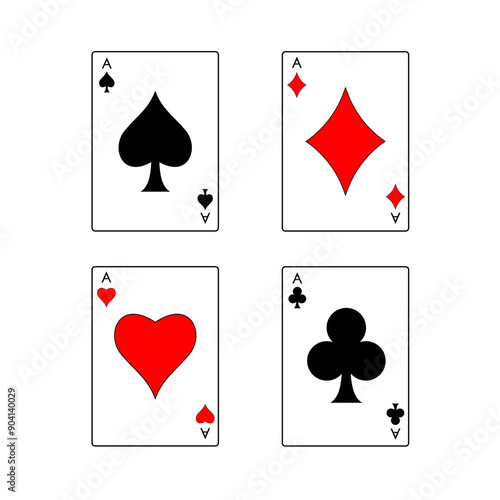 Vector Ace card casino diamond jack poker