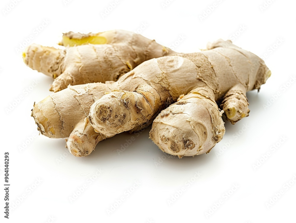 Photo of ginger root, isolated on white background Photo of ginger root, isolated on white background