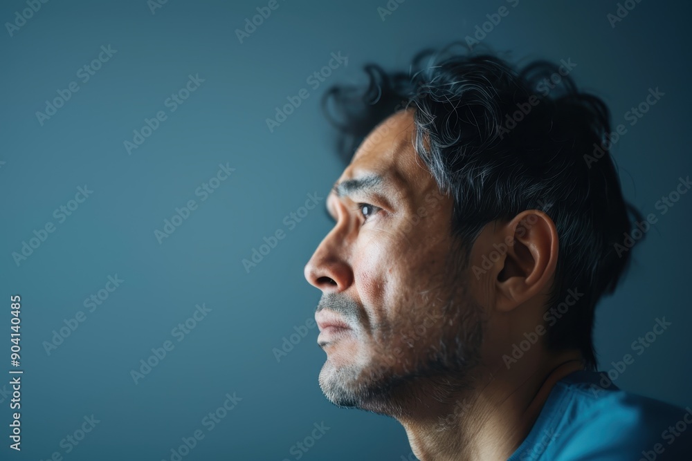 Portrait of a Stressed and Worried Man Battling Mental Health Issues Portrait of a Stressed and Worried Man Battling Mental Health Issues