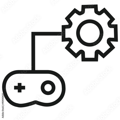 Gamification icon design with white background stock illustration