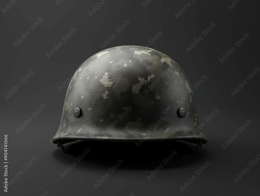 Obraz premium A helmet with a camouflage pattern on it