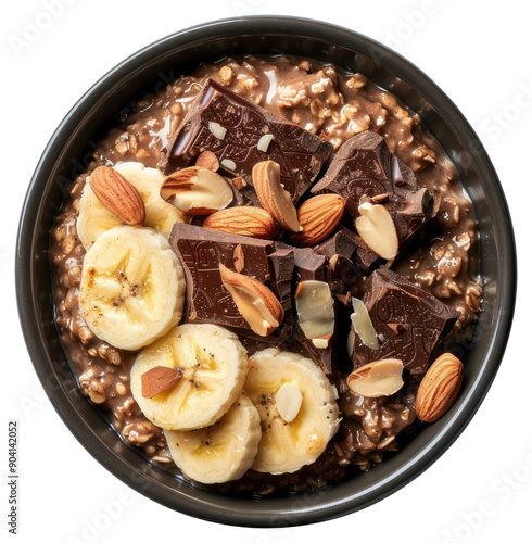 PNG Healthy chocolate banana oatmeal photo