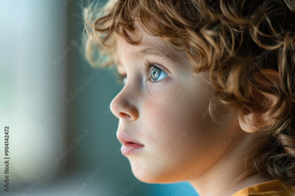 Troubled Child: Profile of Fearful Kid Reflecting Mental Health Struggles with Anxiety Expression Troubled Child: Profile of Fearful Kid Reflecting Mental Health Struggles with Anxiety Expression