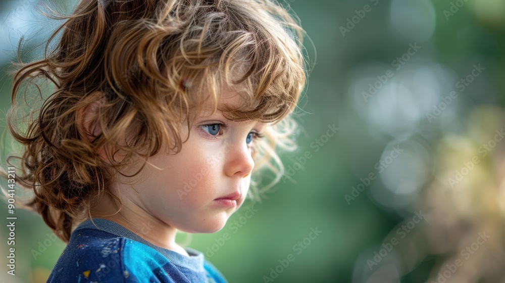 Portrait of a Sad Child in Profile - Exploring Mental Health and Childhood Fears Through Emotions Portrait of a Sad Child in Profile - Exploring Mental Health and Childhood Fears Through Emotions