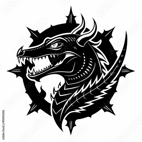 Wallpaper Mural A dragon with a mouth open and teeth showing Torontodigital.ca