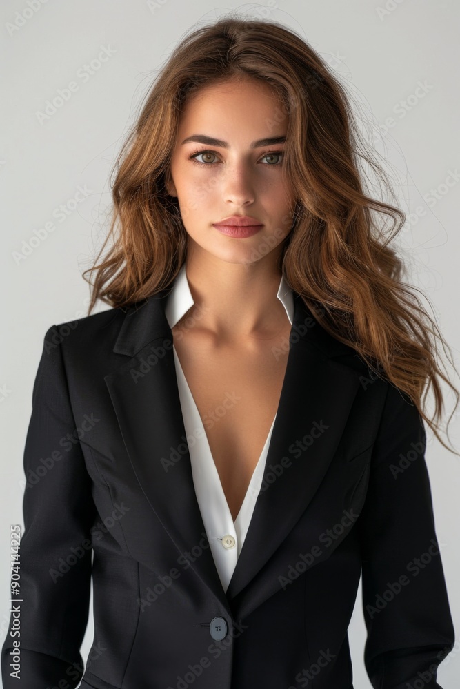 A businesswoman wearing formal suit isolated created with Generative AI A businesswoman wearing formal suit isolated created with Generative AI