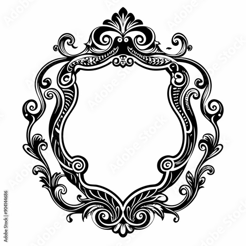 A black and white framed picture with a lot of detail