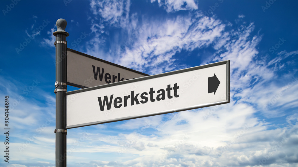 Fototapeta premium Signposts the direct way to Garage