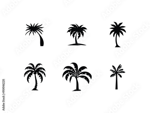 palm tree silhouette logo design vector illustration