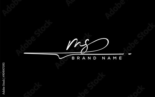Foto MS letter beauty handwriting vector logo.