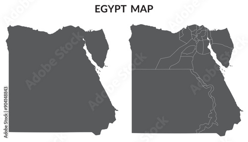 Egypt map. Map of Egypt in grey set
