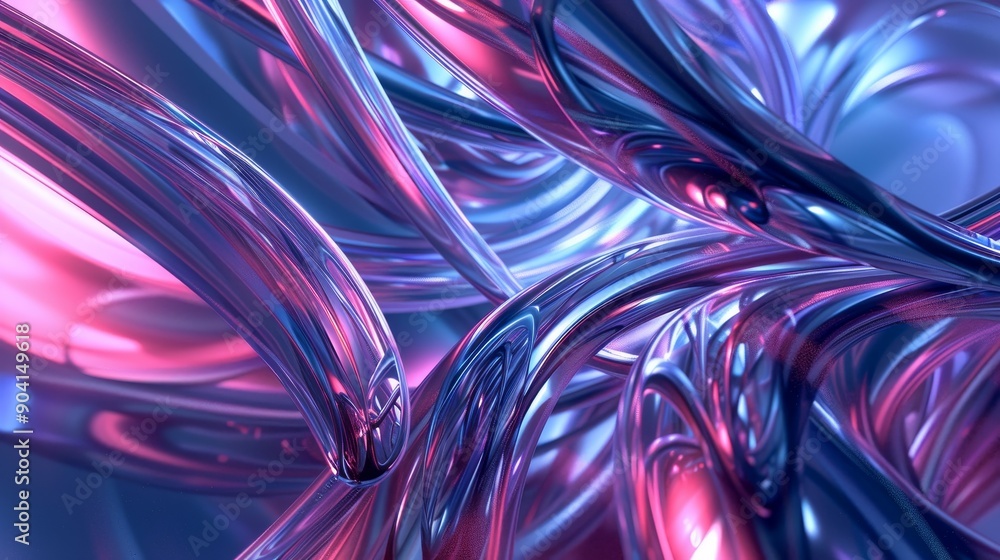 Abstract background with flowing iridescent purple and blue colors. Abstract background with flowing iridescent purple and blue colors.