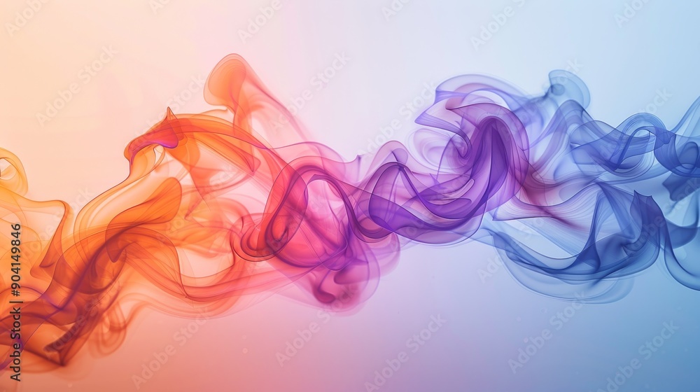 Abstract colorful smoke swirls in a vibrant gradient of blue, purple, orange, and red. Abstract colorful smoke swirls in a vibrant gradient of blue, purple, orange, and red.