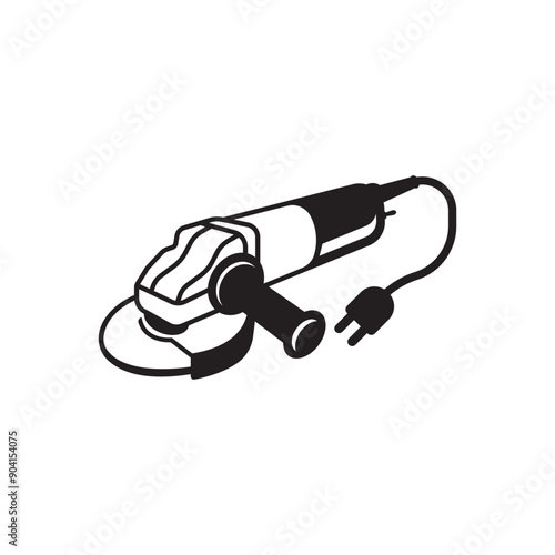 Factory grinding machine icon outline vector. Grinder tool. Angle cutter