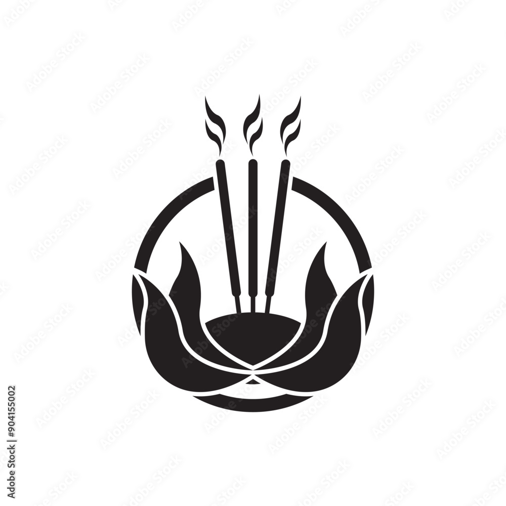 Incense Icon, Aromatic Smoke Fragrance Incense Icon Vector Art Illustration Incense Icon, Aromatic Smoke Fragrance Incense Icon Vector Art Illustration