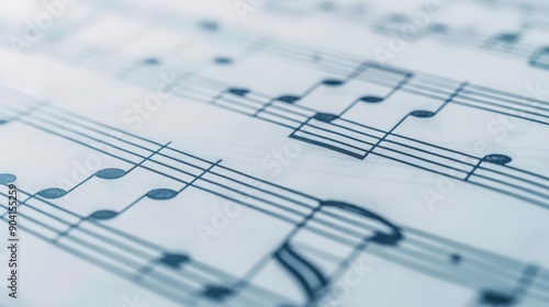 A Close-up Shot of a Abstract ethnic sheet music, notated diverse melodies