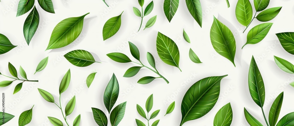 Seamless Pattern of Green Leaves. Generative ai Seamless Pattern of Green Leaves. Generative ai
