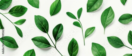 Seamless Pattern of Green Leaves. Generative ai