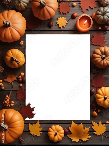 autumn background with pumpkin