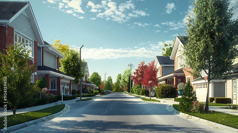 A residential street in the suburbs