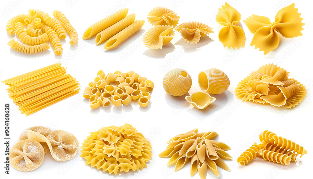 set of pasta Isolated on white background set of pasta Isolated on white background