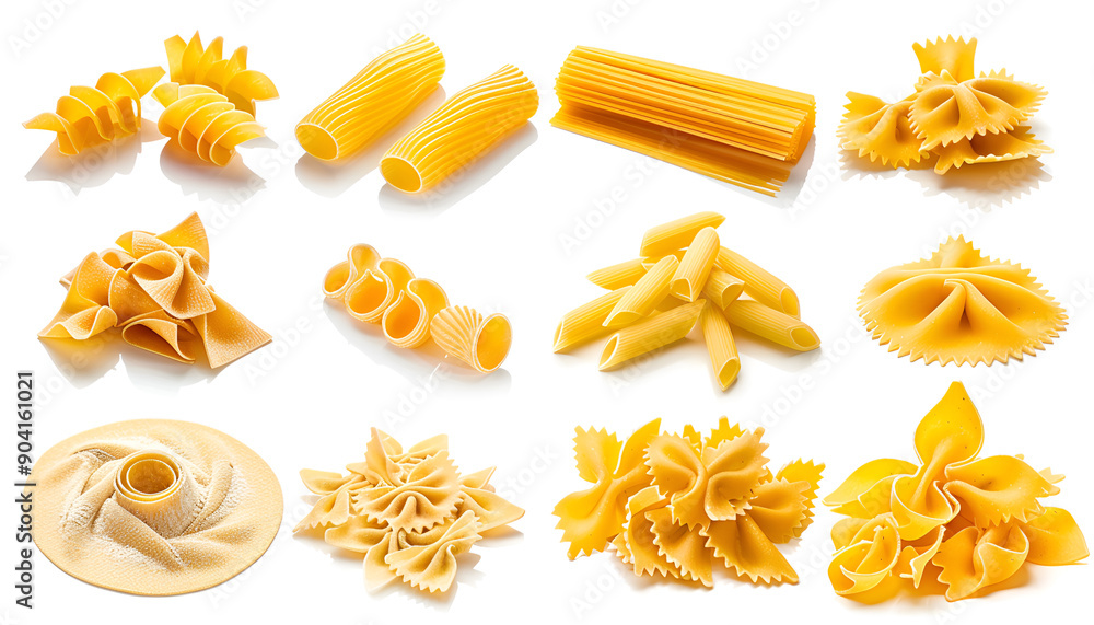 set of pasta Isolated on white background set of pasta Isolated on white background