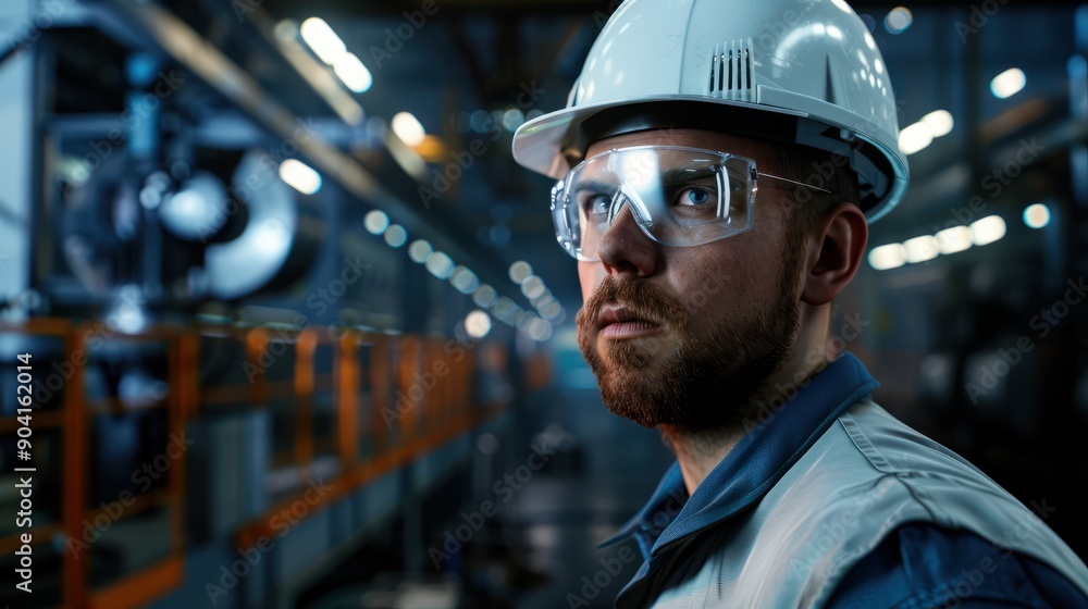 Portrait of a Maintenance engineer using advanced technology to optimize factory operations. Generative AI. Portrait of a Maintenance engineer using advanced technology to optimize factory operations. Generative AI.
