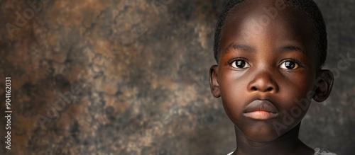 Portrait of a lovely African boy with copy space image photo