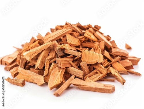 Wallpaper Mural Photo of sandalwood chips, isolated on white background Torontodigital.ca