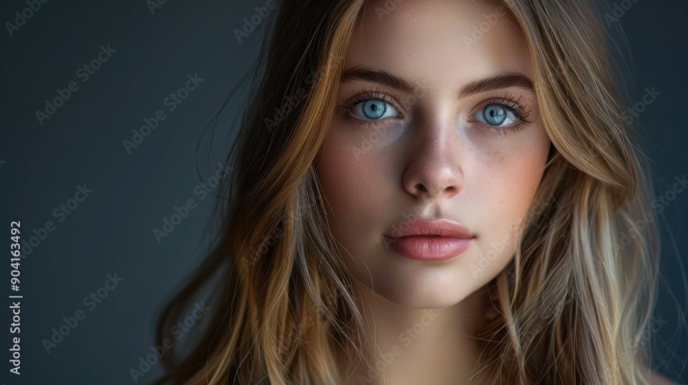 Professional studio photo portrait of a attractive beautiful young woman, stunning girl with natural beauty, natural beauty, a person, with a pronounced emotional expression, widescreen 16:9 Professional studio photo portrait of a attractive beautiful young woman, stunning girl with natural beauty, natural beauty, a person, with a pronounced emotional expression, widescreen 16:9