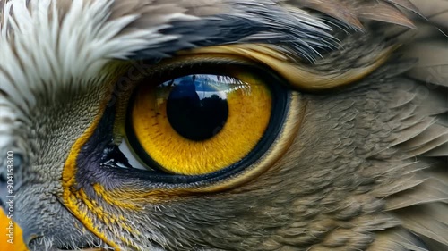 Eyes of eagle in natural. Ai Footage.