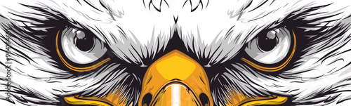 Close-Up of an Eagles Fierce Gaze isolated vector style