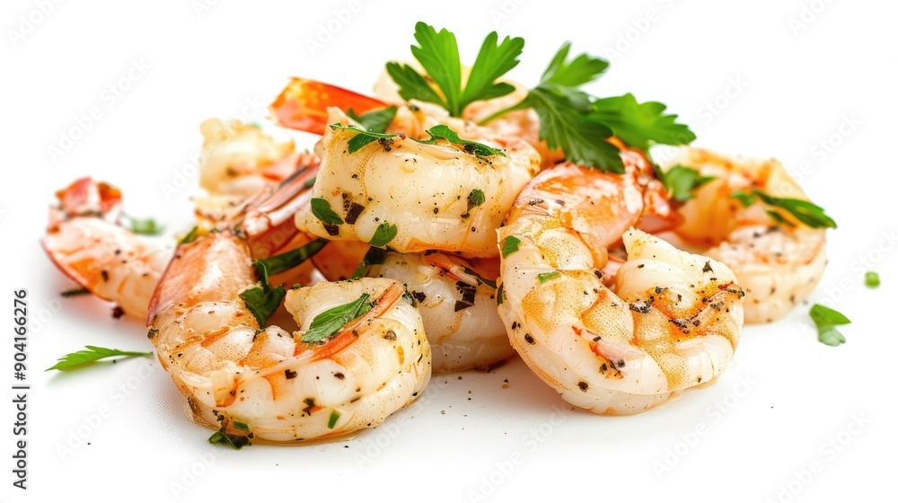 Isolated cooked shrimp on a white background, showcasing vibrant color and texture with clipping path. Isolated cooked shrimp on a white background, showcasing vibrant color and texture with clipping path.