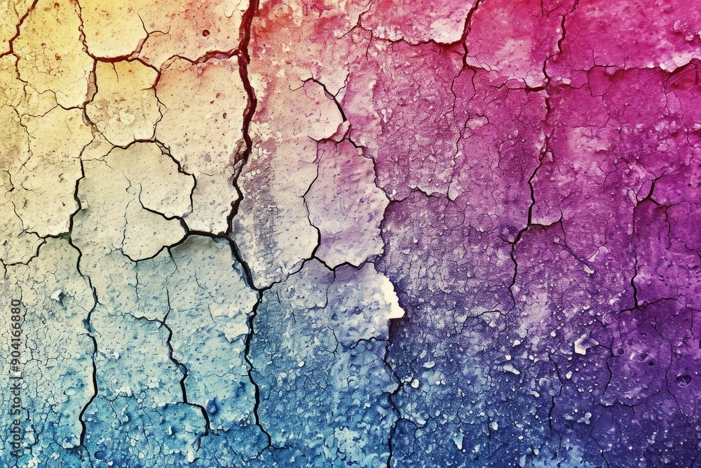 Close-up of cracked, colorful earth. Close-up of cracked, colorful earth.