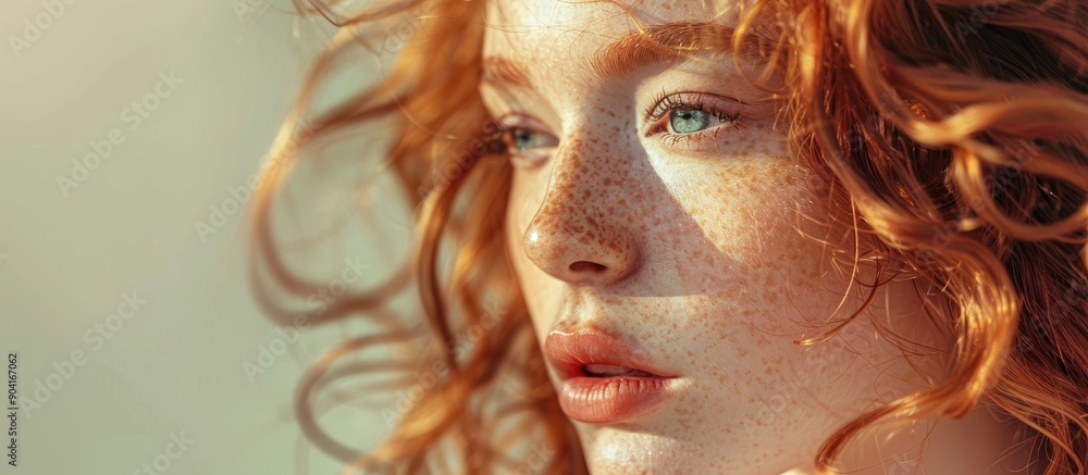 Fashion model with copy space image showcasing the charming style of a youthful redheaded woman in beauty and fashion Fashion model with copy space image showcasing the charming style of a youthful redheaded woman in beauty and fashion