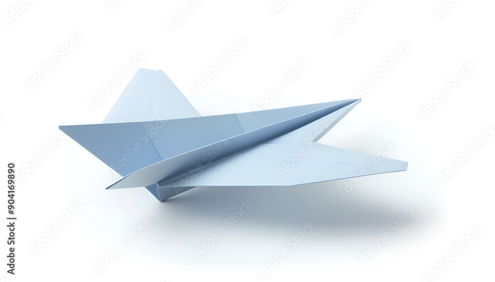 Paper Airplane with Sharp Folds Isolated on white background Paper Airplane with Sharp Folds Isolated on white background